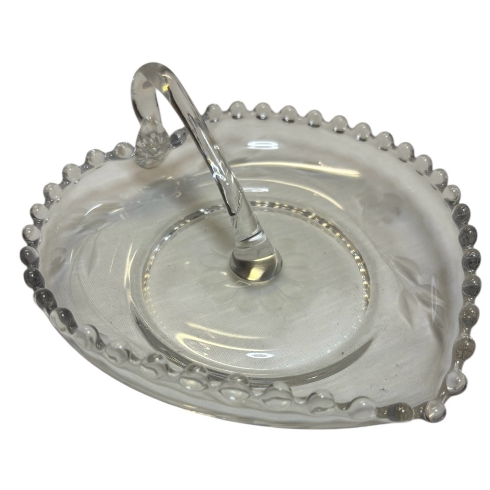 Imperial Candlewick Heart-Shaped Glass Dish Candy Dish Trinket